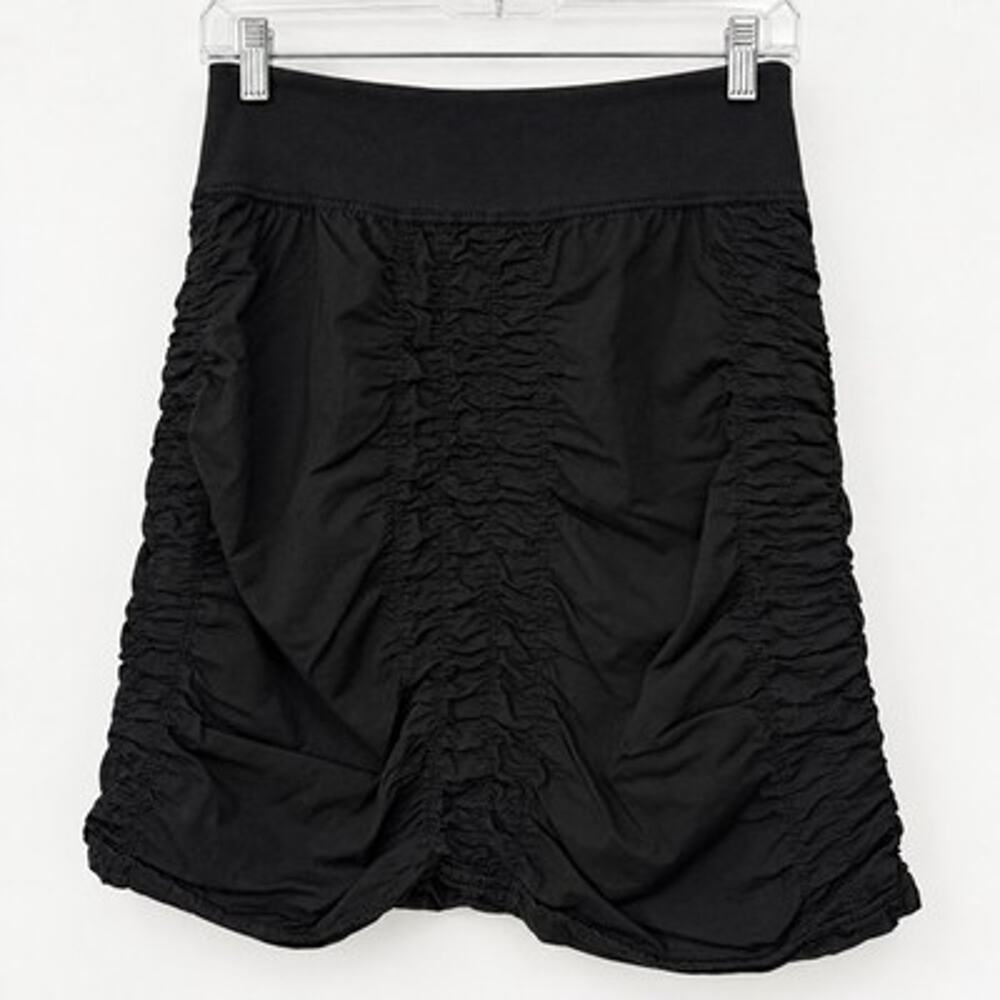XCVI Wearables Pull On Ruched Trace Skirt Size Small Black Outdoors